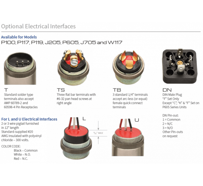 pressure switch interfaces