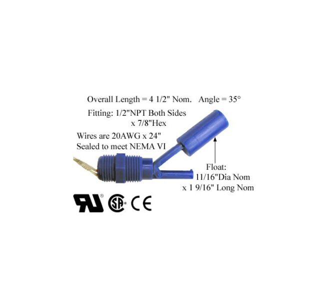 Skip to the beginning of the images gallery L20 Series Side Mounted Polypropylene Plastic Liquid Level Switch Sizes