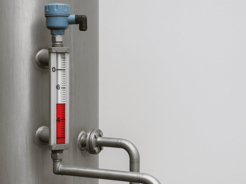 Level monitor showing fluid level in a tank.