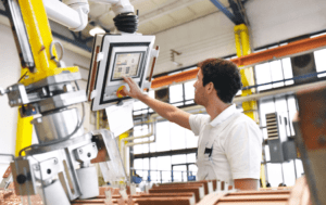 A man working on an advanced and robotic for smoother operation