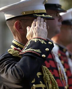 Image of a saluting army official.
