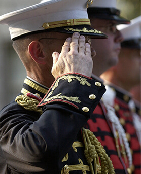 Image of a saluting army official.